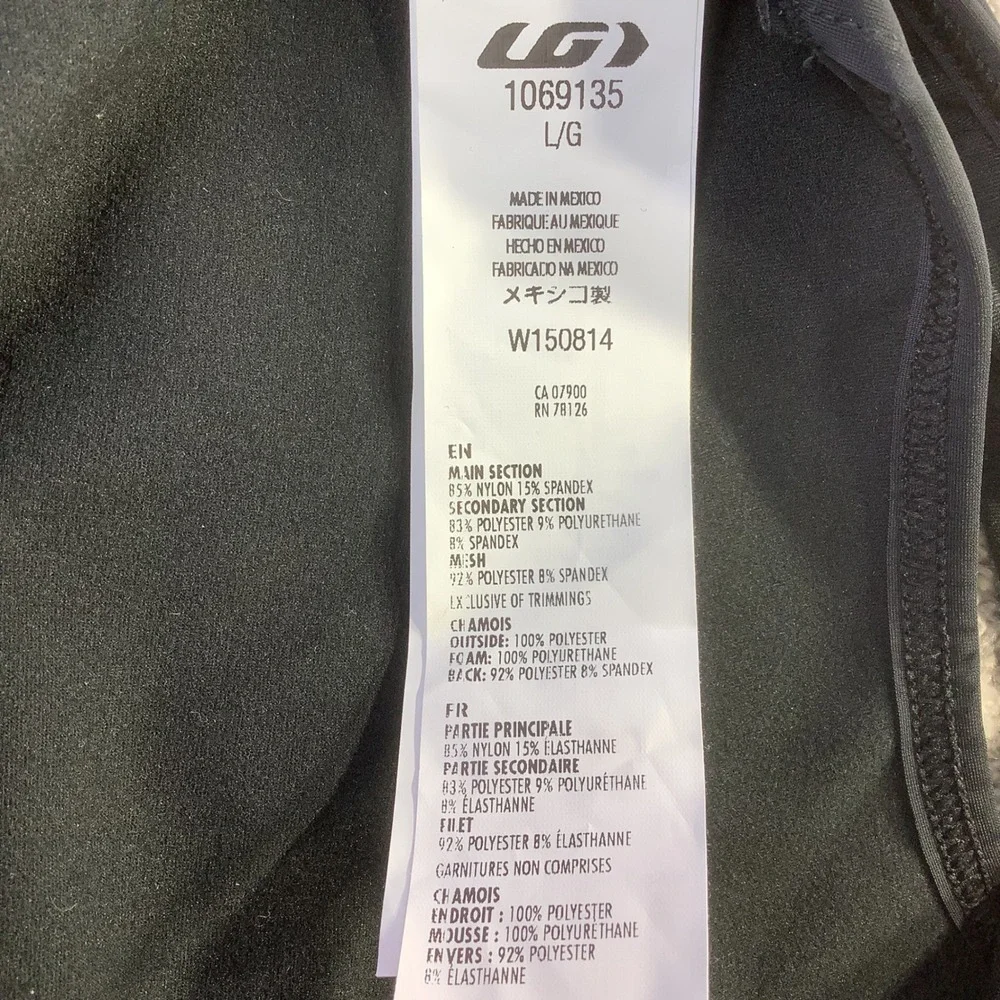 Louis Garneau Providence 2 Mens Cycling Bib Tights Black Size Large 1069135 NWT